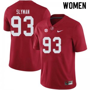 NCAA Women's Alabama Crimson Tide #93 Tripp Slyman Stitched College 2019 Nike Authentic Crimson Football Jersey UO17J45BA